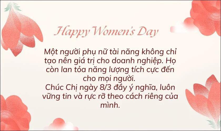 Lời chúc 8/3 đối tác sâu sắc