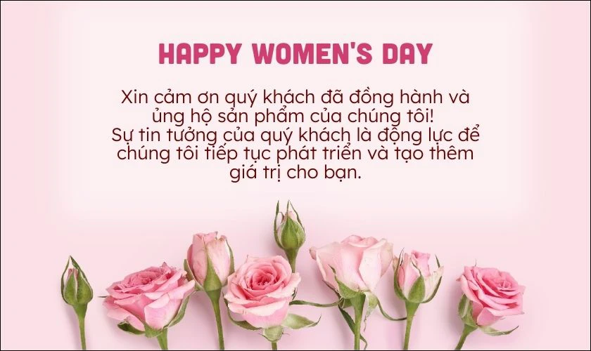 Lời chúc 8/3 đối tác trang trọng, lịch sự