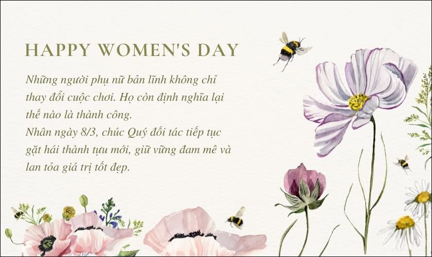 Câu chúc hay gửi đến đối tác dịp Quốc tế Phụ nữ