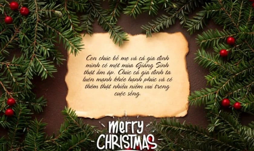 Lời chúc Giáng sinh cho bố mẹ