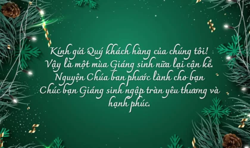 Câu chúc mùa Noel cho khách hàng