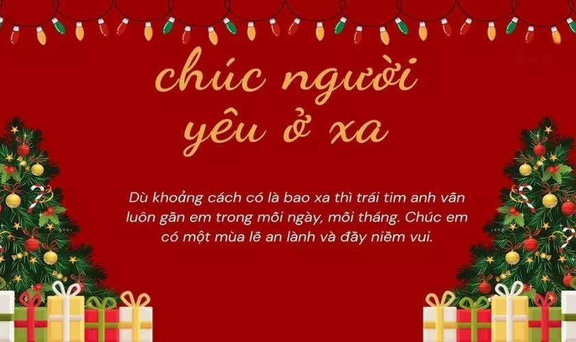 Hình ảnh chúc Giáng sinh cho người yêu tone đỏ