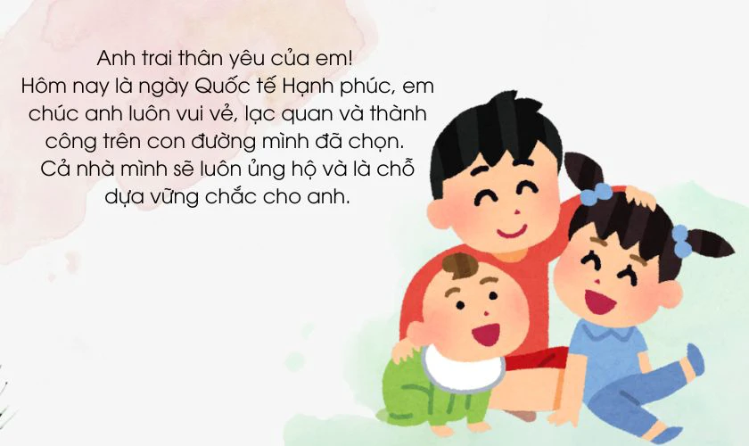 Lời chúc ngày Quốc tế Hạnh phúc cho anh, chị, em