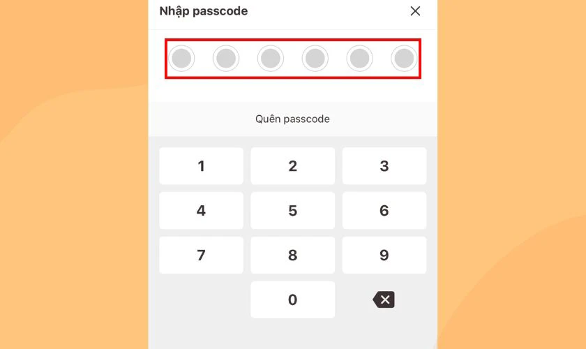 Nhập mã Passcode vào màn hình để hoàn tất quá trình đăng nhập