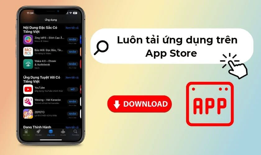 Tải ứng dụng trực tiếp từ App Store