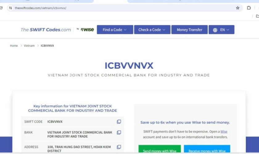 Cách sử dụng Swift Code VietinBank mới nhất