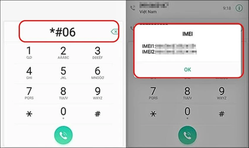 Mã test OPPO kiểm tra IMEI điện thoại OPPO