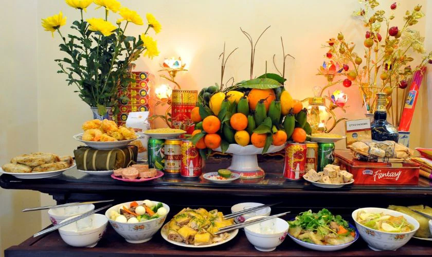 Mâm cúng giao thừa trong nhà gồm những gì?