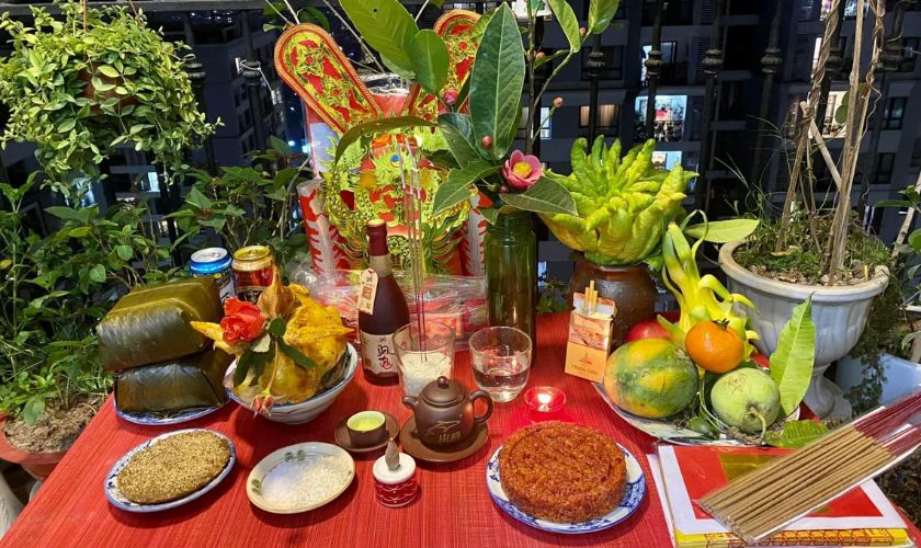 Mâm cúng giao thừa ngoài trời gồm những gì?