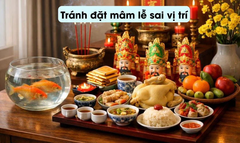 Tránh đặt mâm lễ sai vị trí