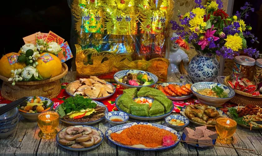 Sắp xếp mâm cơm ông Táo 23 tháng Chạp