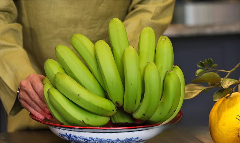 Đặt nải chuối xanh làm nền