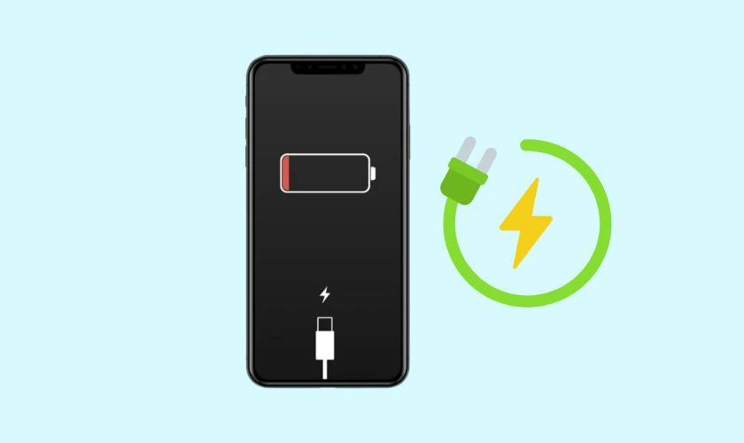 Cắm sạc 30 phút rồi thử khởi động lại