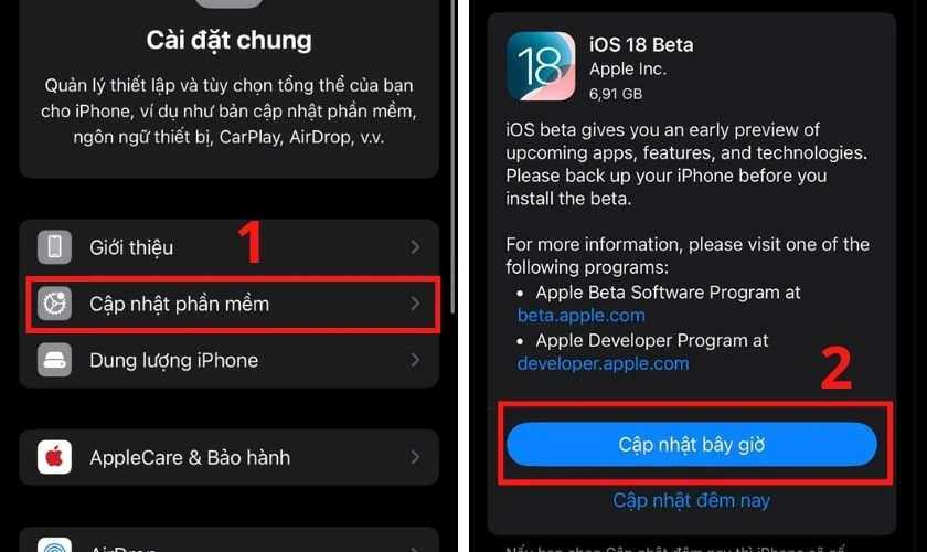 Cập nhật iOS lên phiên bản mới nhất