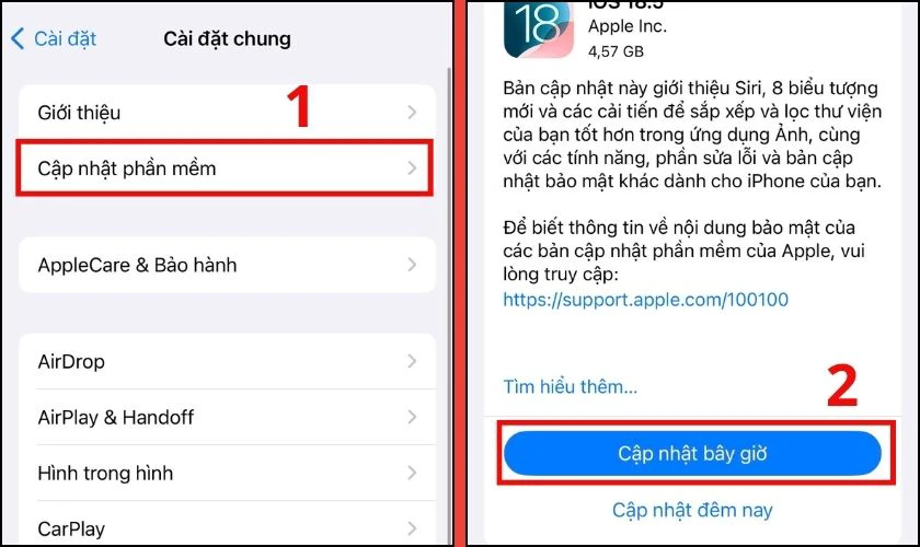 Cập nhật iOS mới nhất để vá lỗi hiển thị