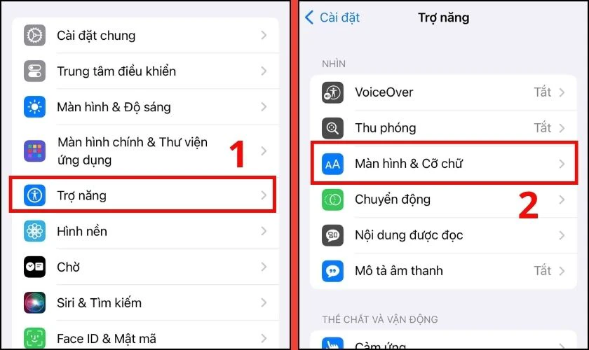 Khôi phục cài đặt màu gốc trong phần Trợ năng
