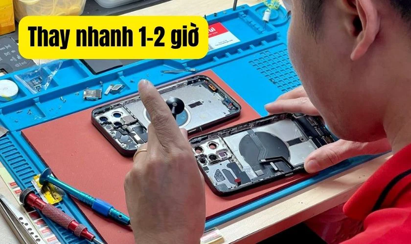 Thời gian thực hiện thay ép kính cảm ứng chỉ trong 1 - 2 giờ