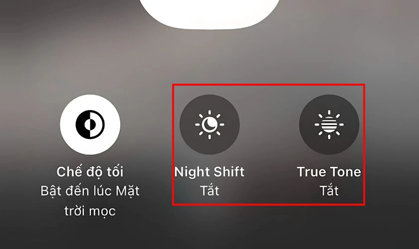 Cách khắc phục màn hình iPhone 15 bị vàng - Tắt True Tone và Night Shift