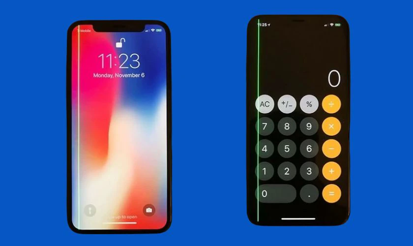 Màn hình iPhone bị sọc xanh trắng là gì?