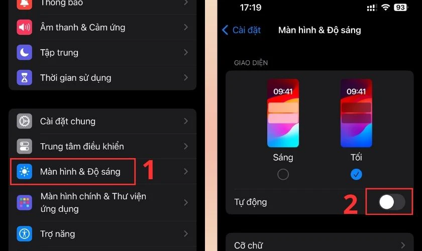 Kiểm tra tự động độ sáng màn hình iPhone khi bị tối