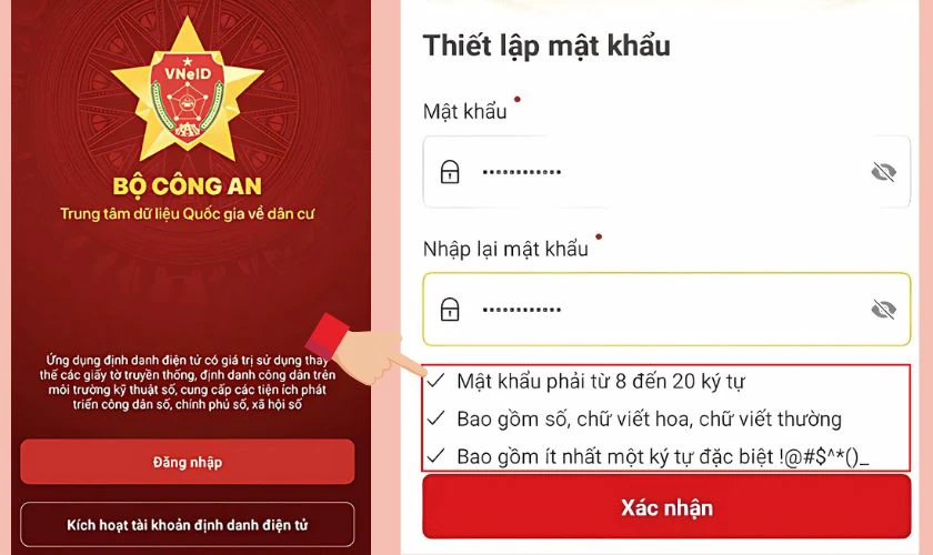 Mật khẩu VNeID gồm những ký tự gì?