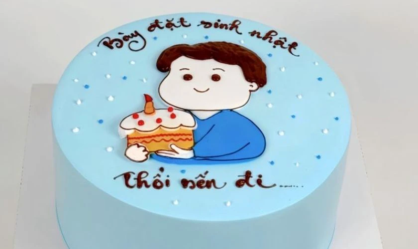 Bánh kem màu xanh dương tặng người yêu