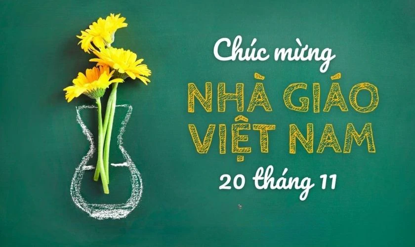 Chậu hoa vẽ trên bảng đen