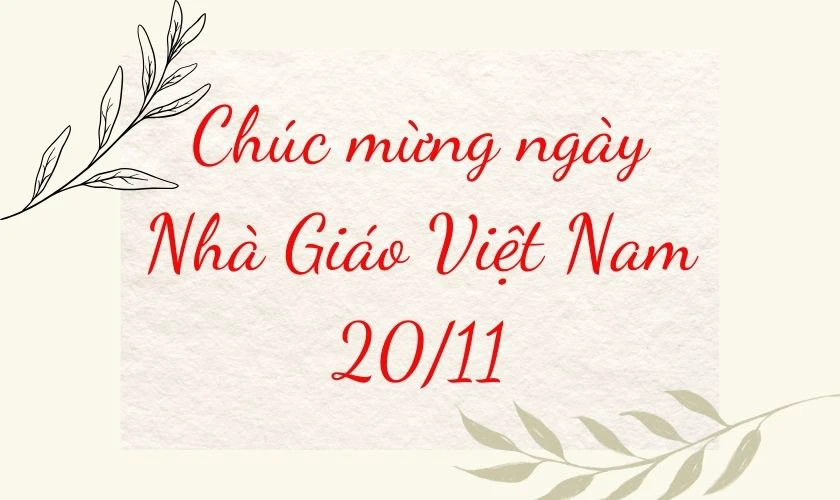 Mẫu thiệp hình những chiếc lá dành tặng thầy cô