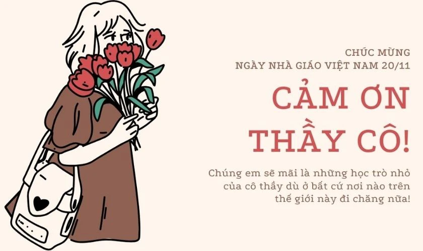 Mẫu thiệp có lời chúc chân thành gửi đến tập thể giáo viên