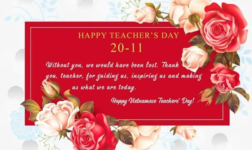 Thiệp mừng Teacher Day sang trọng và ý nghĩa