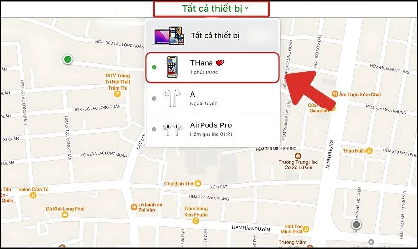 Chọn thiết bị