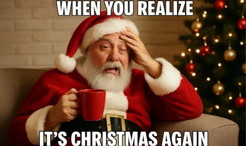 Meme Noel tiếng Anh với câu đùa Giáng Sinh vui tươi