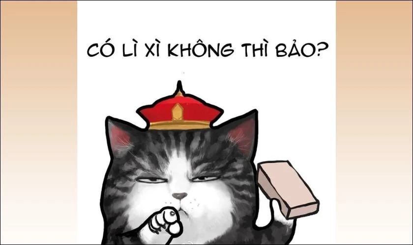 Meme mèo đòi lì xì Tết bựa, bá đạo 2026