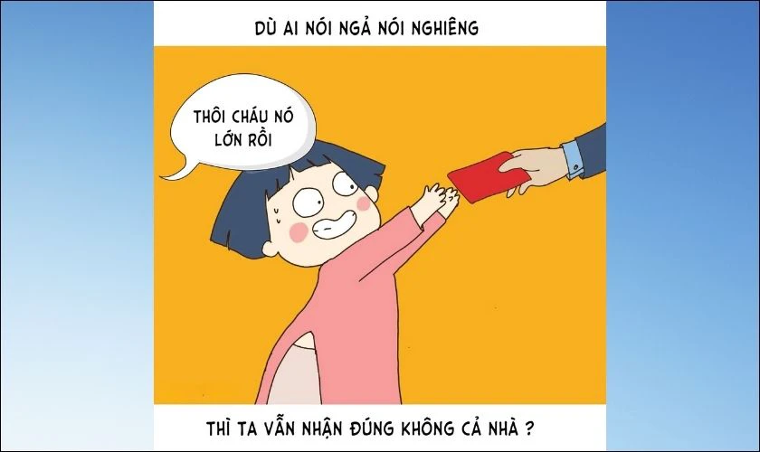 Meme lì xì Tết 2026 xuân Bính Ngọ vui vẻ