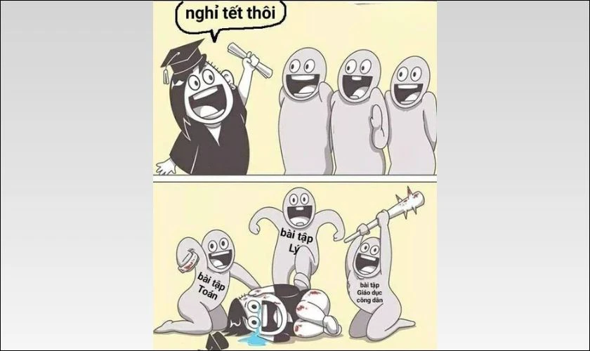 Meme Tết 2026 về học tập, thi cử vui nhộn