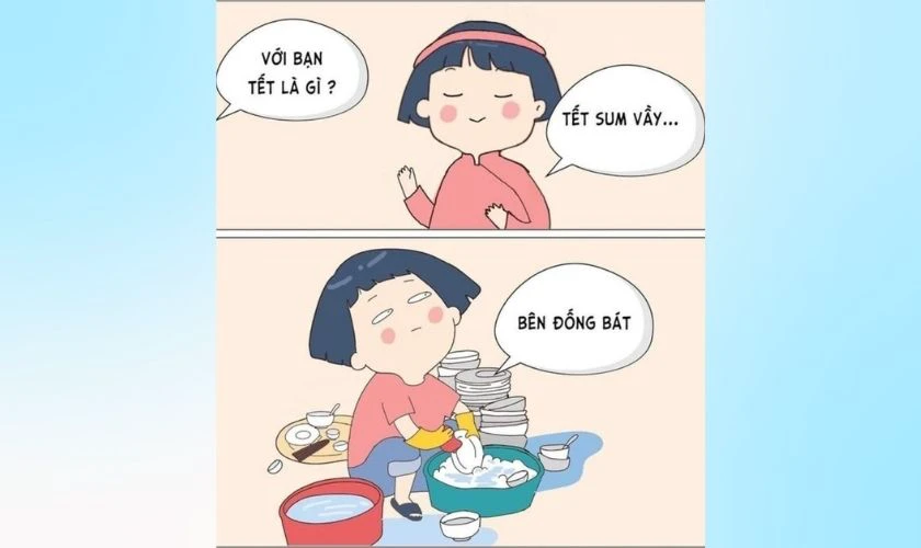 Ảnh Tết Meme dọn nhà ngày Tết cực vui
