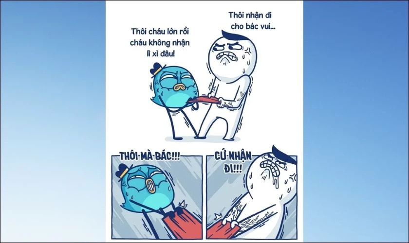 Meme lì xì Tết 2026 xuân Bính Ngọ hài hước