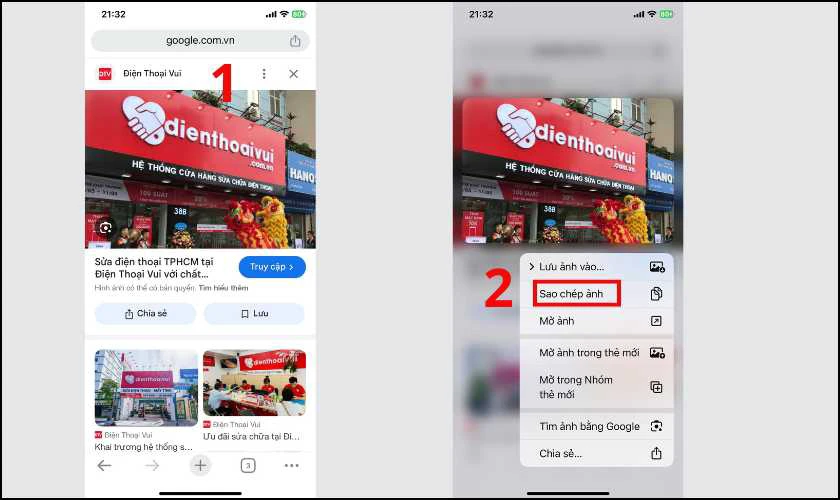 Chia sẻ nhanh hình ảnh từ trình duyệt