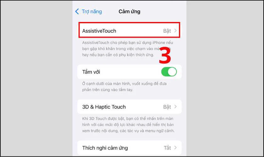  Sau đó nhấn bật công tắc AssistiveTouch