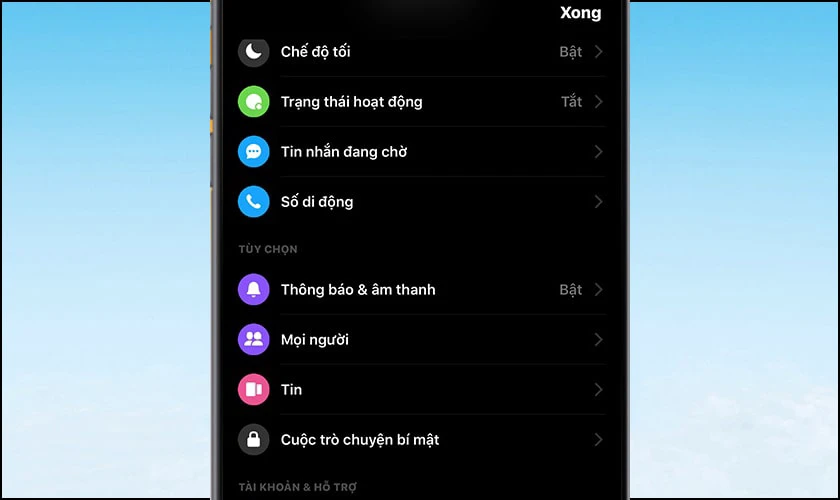 Khởi động lại ứng dụng để thấy ngôn ngữ trên Messenger đã được chuyển sang tiếng Việt