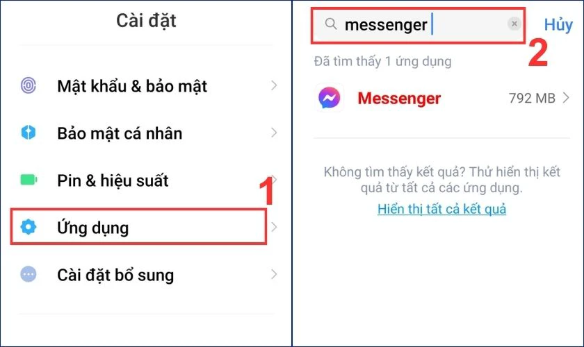 Giải phóng dung lượng cho điện thoại Android khắc phục Messenger bị spam không vào được