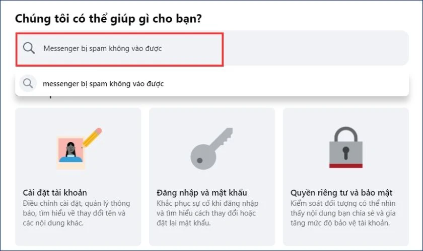 Liên hệ với Trung tâm trợ giúp Facebook để khắc phục Messenger bị spam không vào được