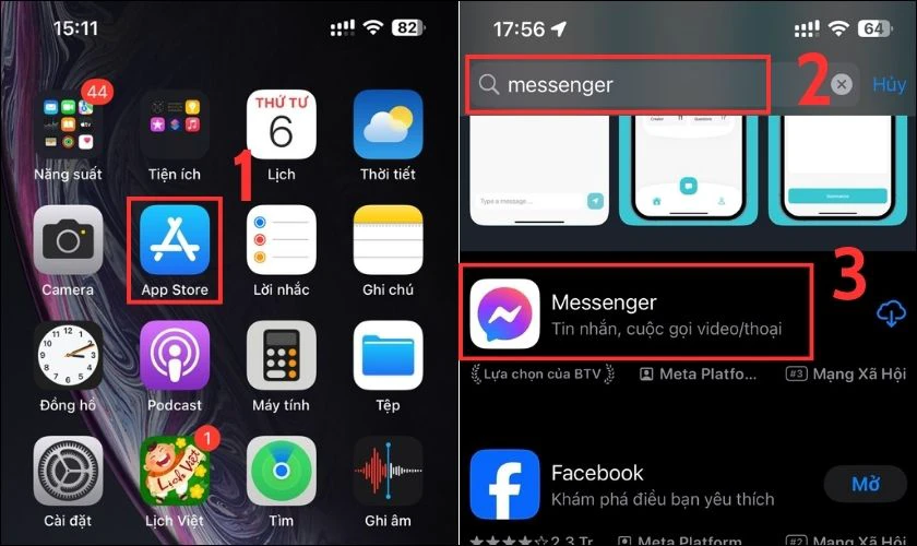 Xóa và tải lại ứng dụng sửa lỗi Messenger không có âm báo tin nhắn