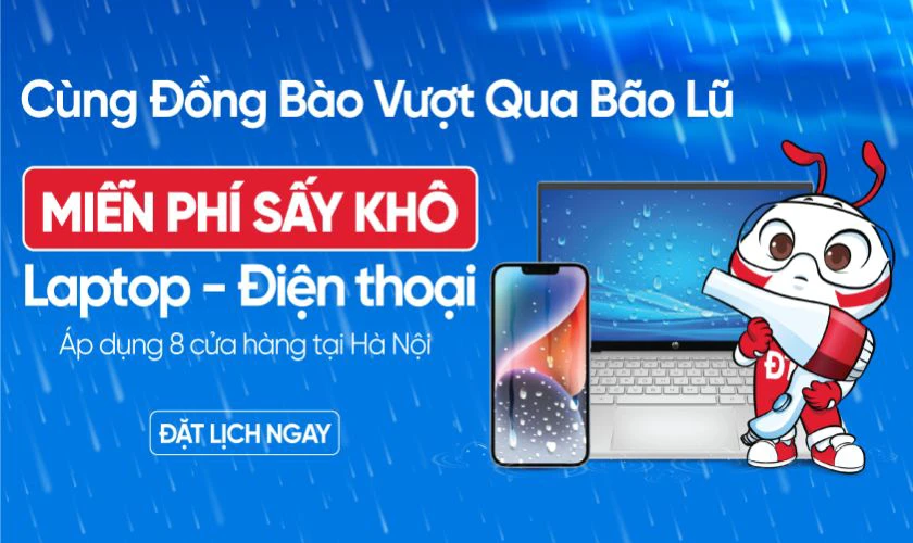 Thông tin chương trình miễn phí sấy khô điện thoại, laptop