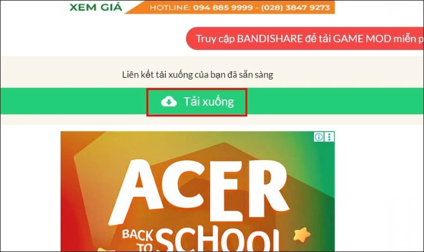 Chọn tải xuống để tải phiên bản về máy