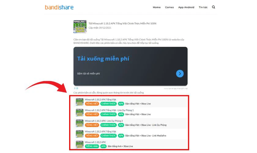 Cách tải Minecraft 1.18.2 APK Tiếng Việt