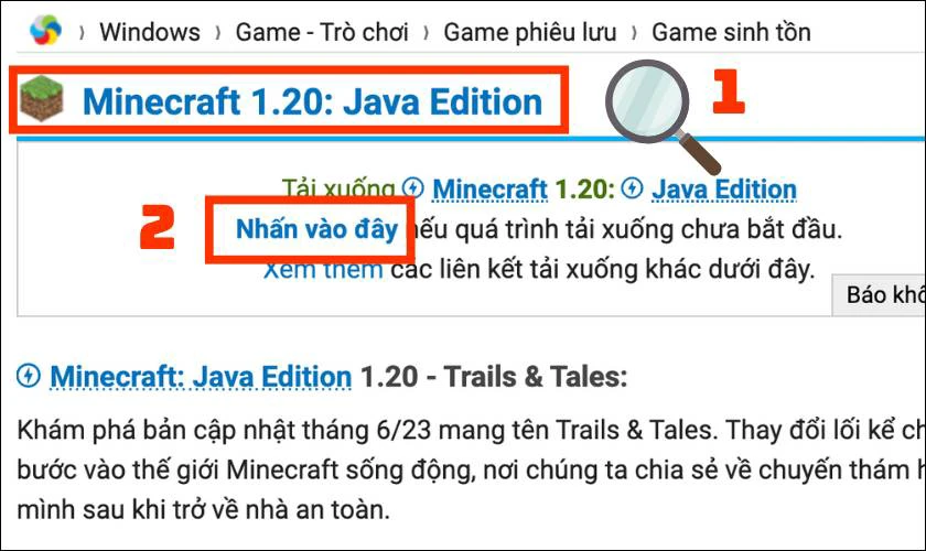 Cách tải Minecraft