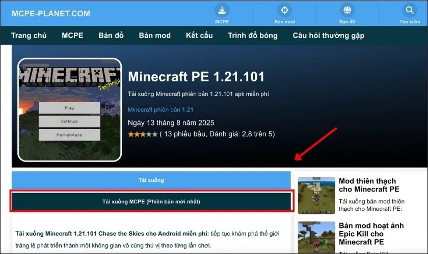 Cách tải Minecraft 1.21.101 APK trên máy tính