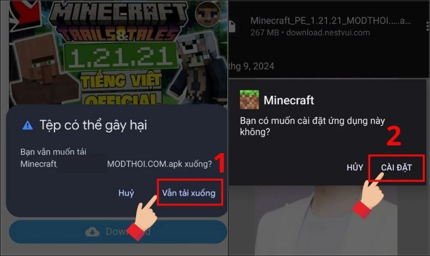 Cách tải Minecraft 1.21.112 APK miễn phí trên Android