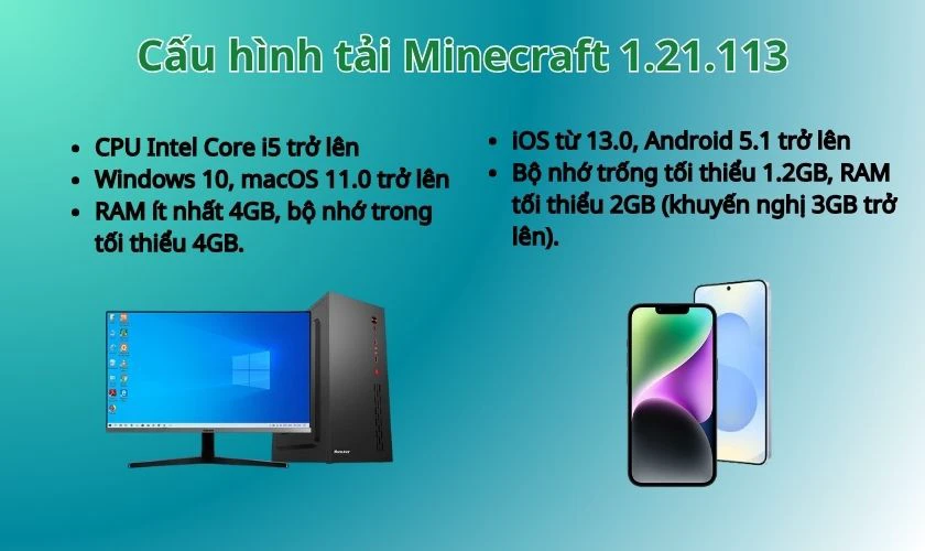 Cấu hình tải Minecraft 1.21.113